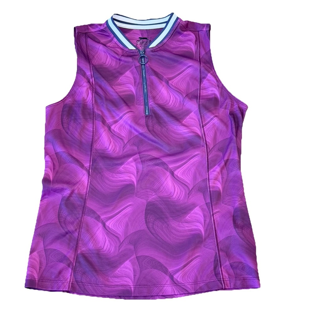 Slazenger Women's Blade Collar Sleeveless Golf Polo Activewear Pullover Purple